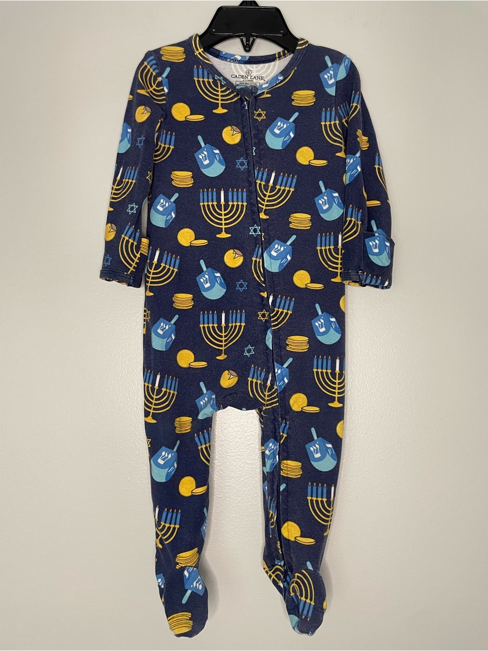 Caden Lane Hanukkah Print Bamboo Footies